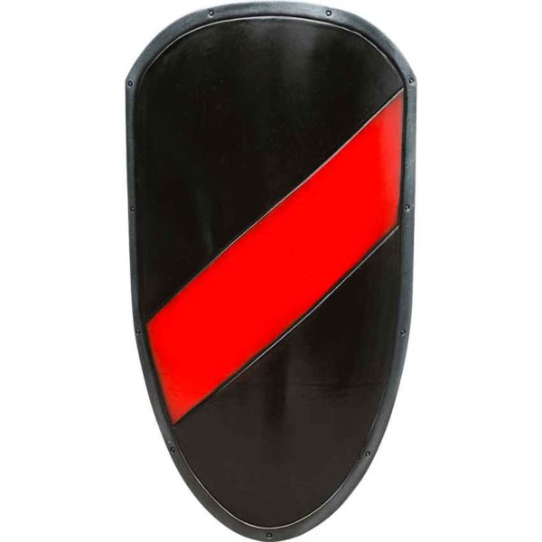 Red and Black Striped RFB Large LARP Shield