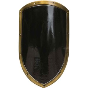 Black and Gold Ready For Battle LARP Kite Shield