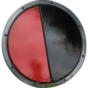 Red and Black Ready For Battle Round LARP Shield