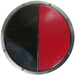 Red and Black Ready For Battle Round LARP Shield