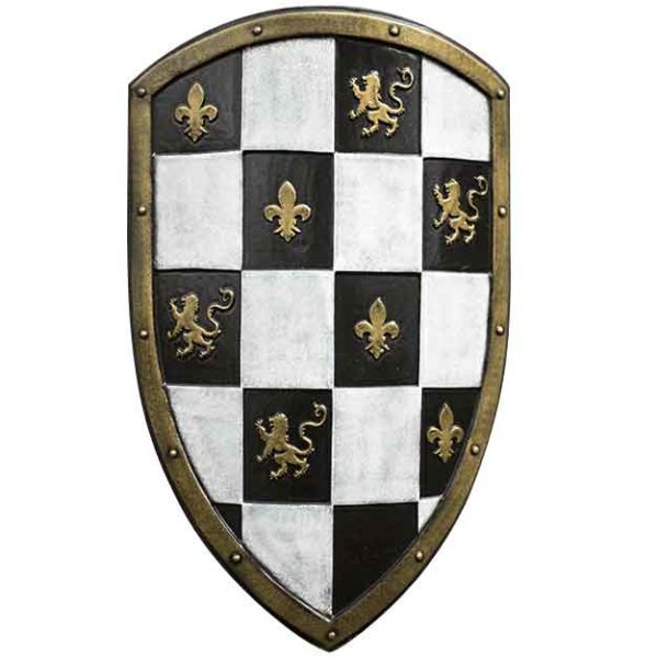 White Checkered LARP Shield
