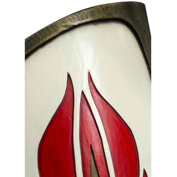 Red and White LARP Elven Shield