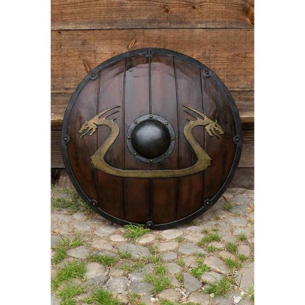 Woodgrain Viking Dragon LARP Shield