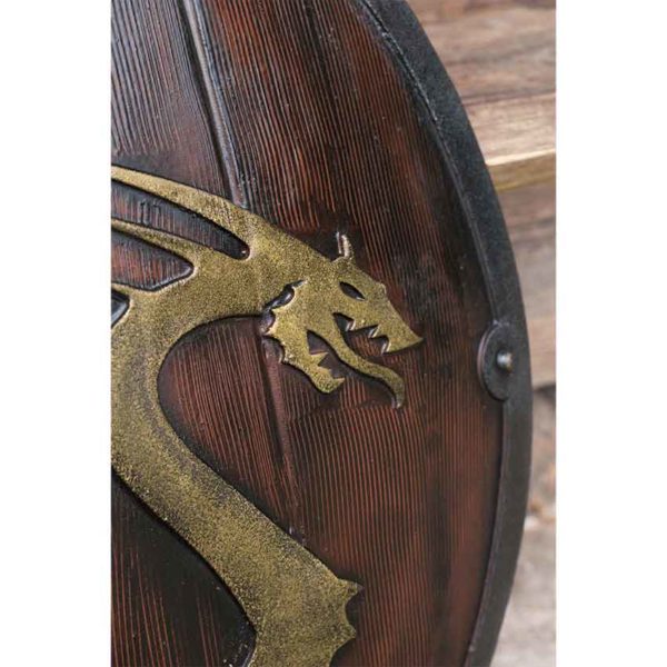 Woodgrain Viking Dragon LARP Shield
