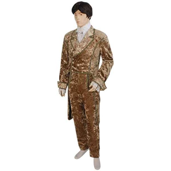 Mens Crushed Velvet Dress Coat