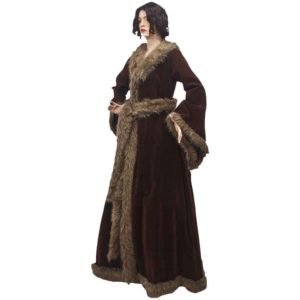 Womens Medieval Fur Trimmed Coat