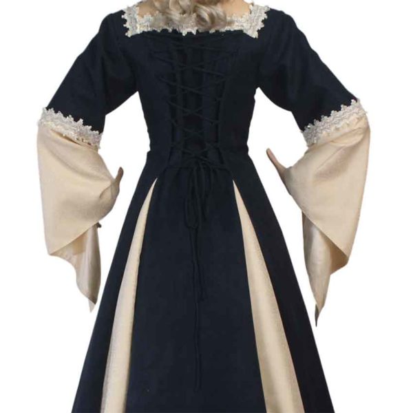 Suede and Brocade Medieval Dress