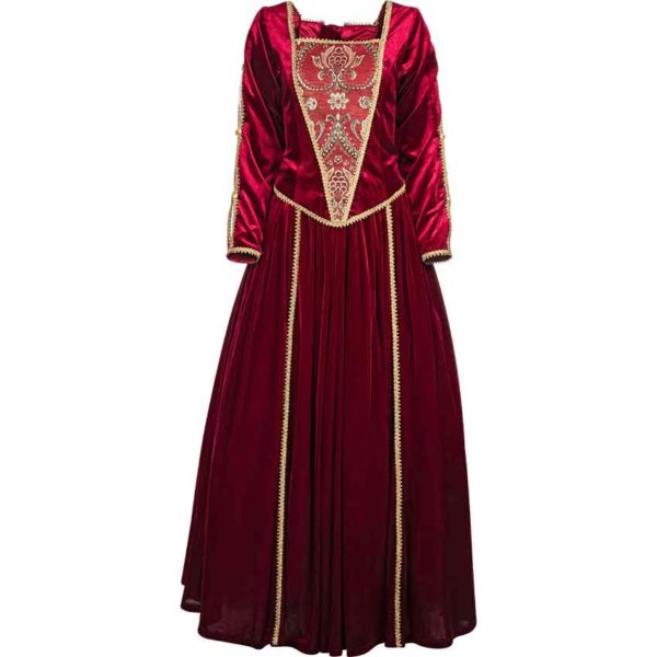 Red and Gold Tudor Dress