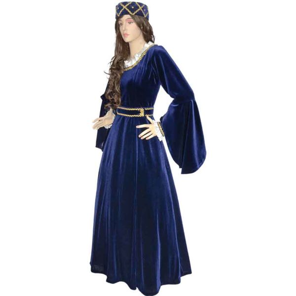 Royal Velvet Drape Sleeve Gown