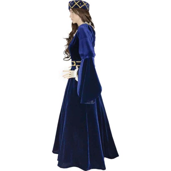 Royal Velvet Drape Sleeve Gown