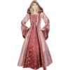 Hooded Renaissance Sorceress Gown - Rose and Red