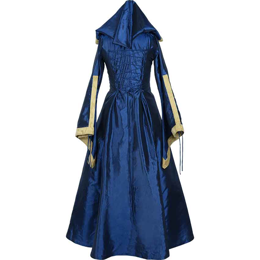 blue and gold dress costume Blue velvet Renaissance dress, Italy medieval wedding gown – DressArtMystery main image 1