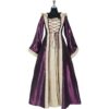 Hooded Renaissance Sorceress Gown - Purple and Ivory
