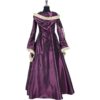 Hooded Renaissance Sorceress Gown - Purple and Ivory