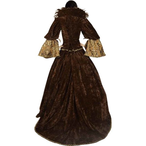 Elegant Velvet Dress with Train