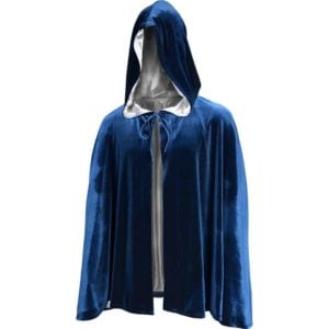 Short Velvet Cloak with Hood