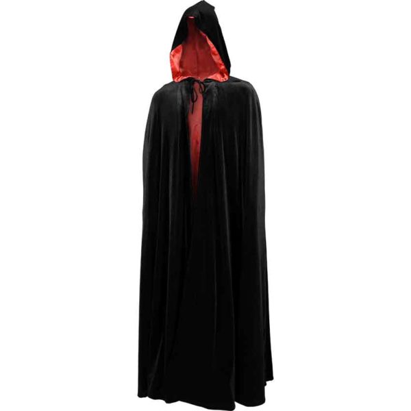 Long Velvet Cloak with Hood