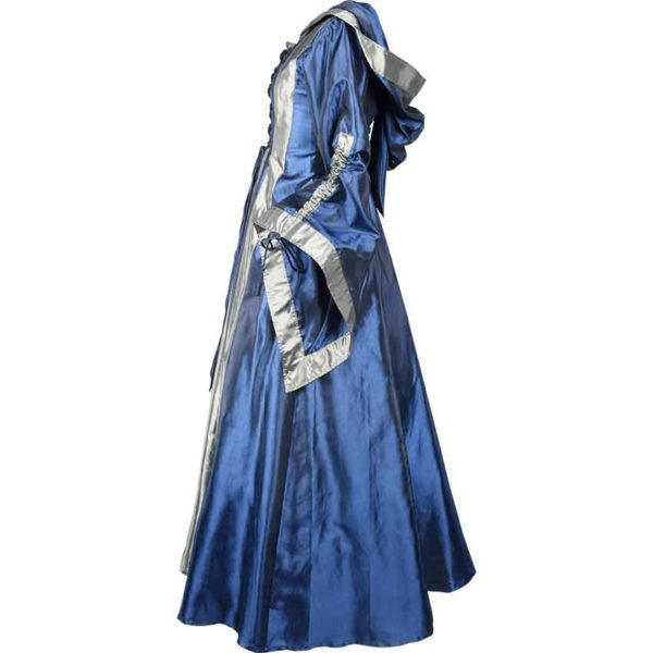 Hooded Renaissance Sorceress Dress - Royal Blue