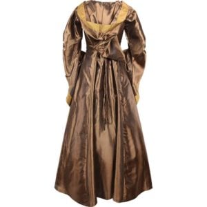 Hooded Renaissance Sorceress Dress - Bronze