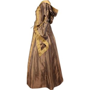 Hooded Renaissance Sorceress Dress - Bronze