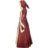 Hooded Renaissance Sorceress Dress - Burgundy