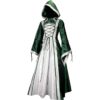 Hooded Renaissance Sorceress Dress - Green