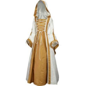 Hooded Renaissance Sorceress Dress - White