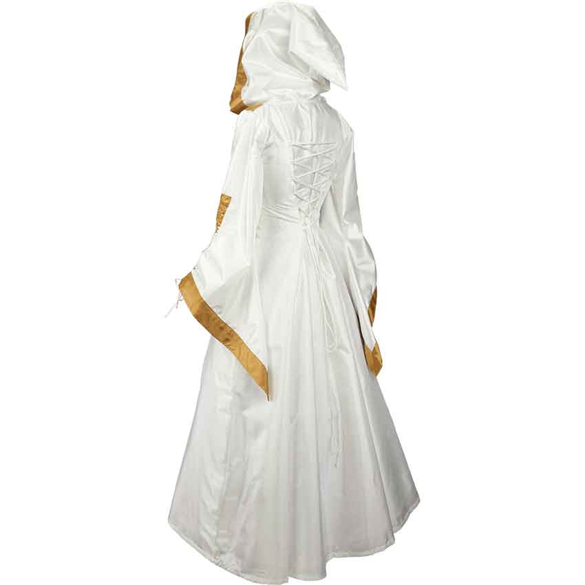 Hooded Renaissance Sorceress Dress - White