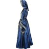 Alluring Damsel Dress with Hood - Blue with Gold
