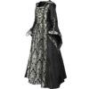 Alluring Damsel Dress with Hood - Black with Silver