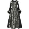 Alluring Damsel Dress with Hood - Black with Silver