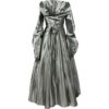 Alluring Damsel Dress with Hood - Silver with Black