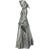 Alluring Damsel Dress with Hood - Silver with Black