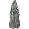 Alluring Damsel Dress with Hood - Silver with Black