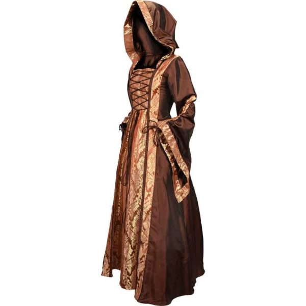Alluring Damsel Dress with Hood - Copper