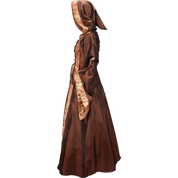 Alluring Damsel Dress with Hood - Copper