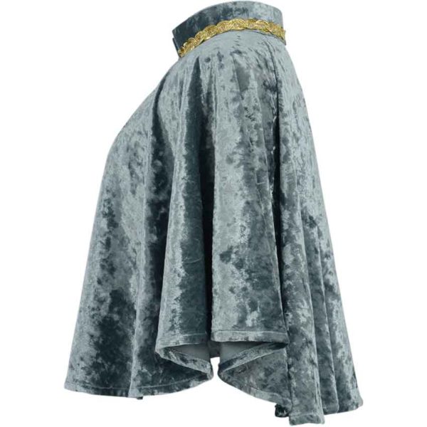 Womens Crushed Velvet Short Cloak