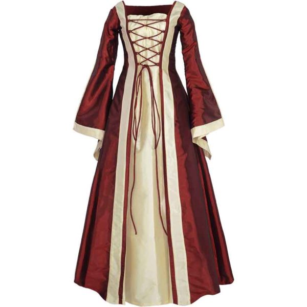 Renaissance Sorceress Dress - Burgundy