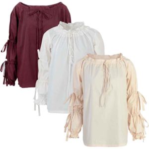 Juliet Tied Sleeve Cotton Blouse