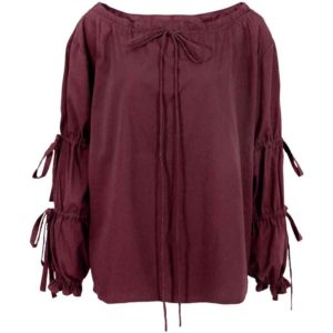 Juliet Tied Sleeve Cotton Blouse