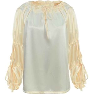 Juliet Tied Sleeve Satin Blouse