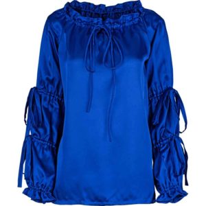 Juliet Tied Sleeve Satin Blouse