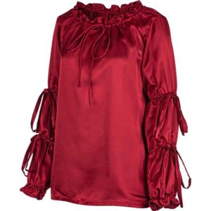 Juliet Tied Sleeve Satin Blouse