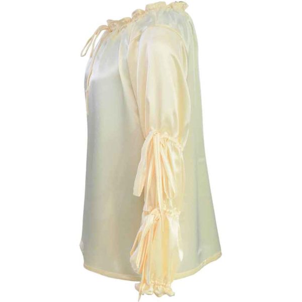 Juliet Tied Sleeve Satin Blouse