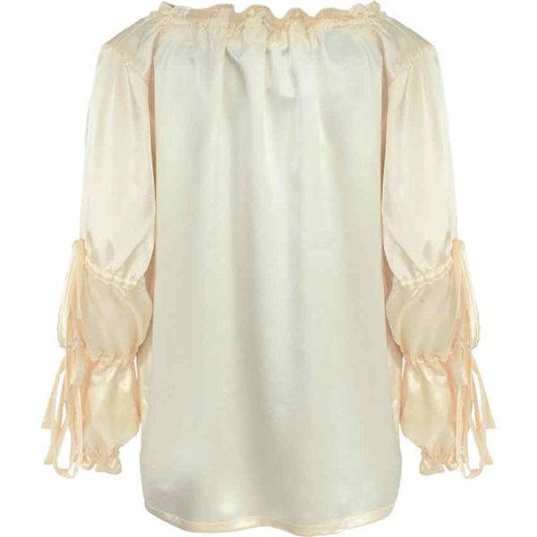 Juliet Tied Sleeve Satin Blouse