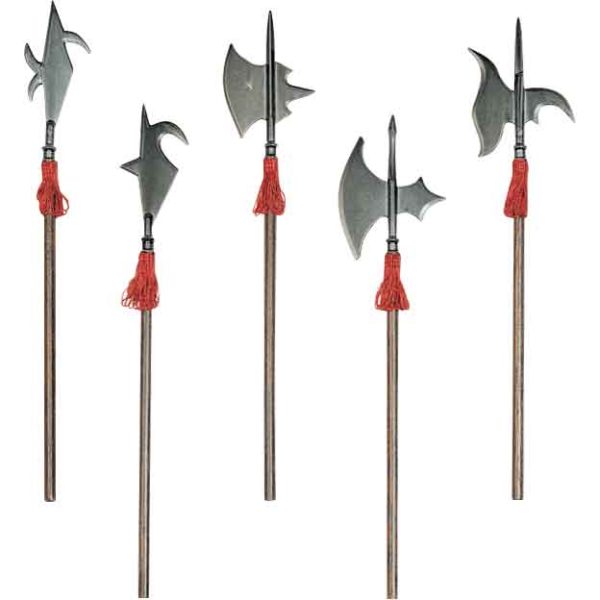Miniature Halberd Set of 5 with Stand