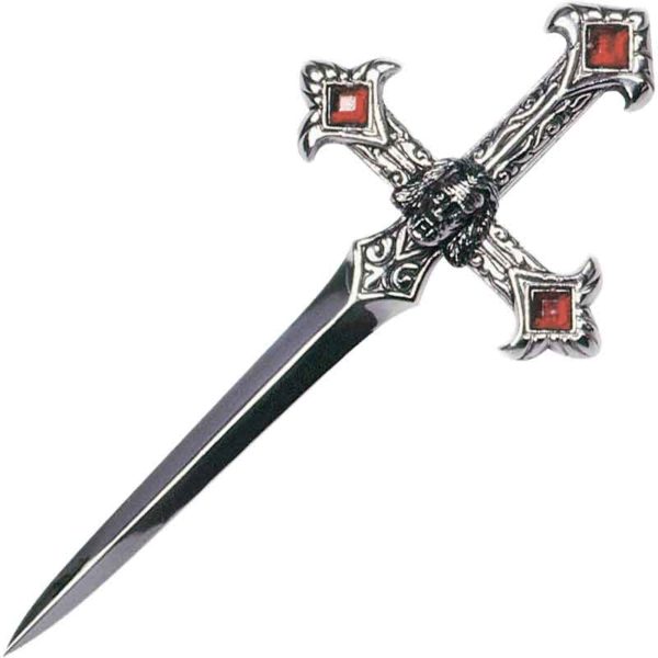 Silver Jeweled Gothic Warrior Letter Opener