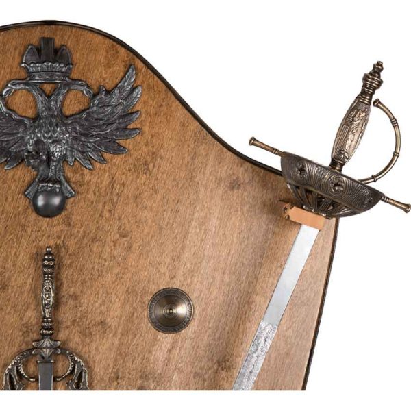 Medieval Display Plaque with Miniature Swords and Armour