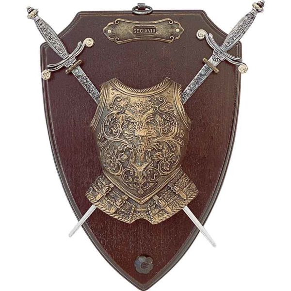 Mini Breastplate and Swords Display Plaque