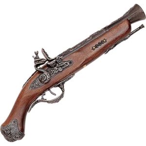 Nickel 17th Century Italian Flintlock Pistol